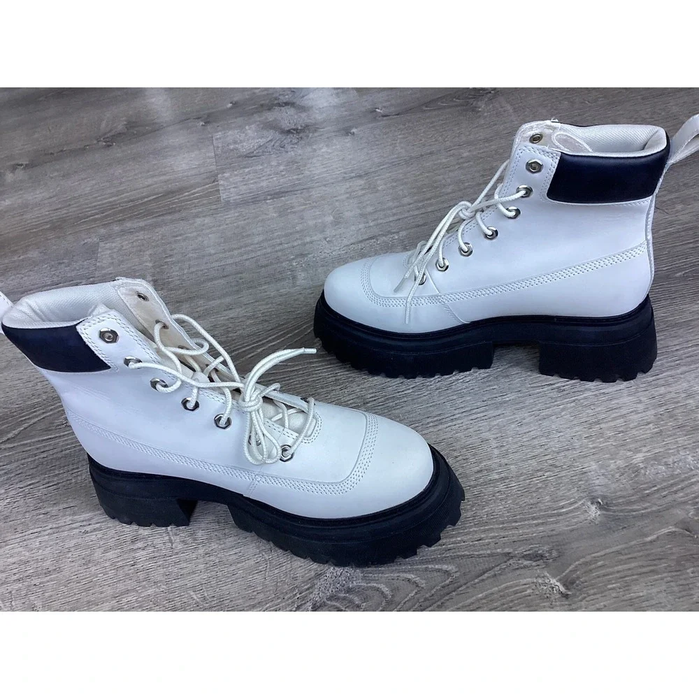Timberland Womens Size 9 Boots Sky 3 Inch Boot Rebotl White Chunky Ankle A5RSV